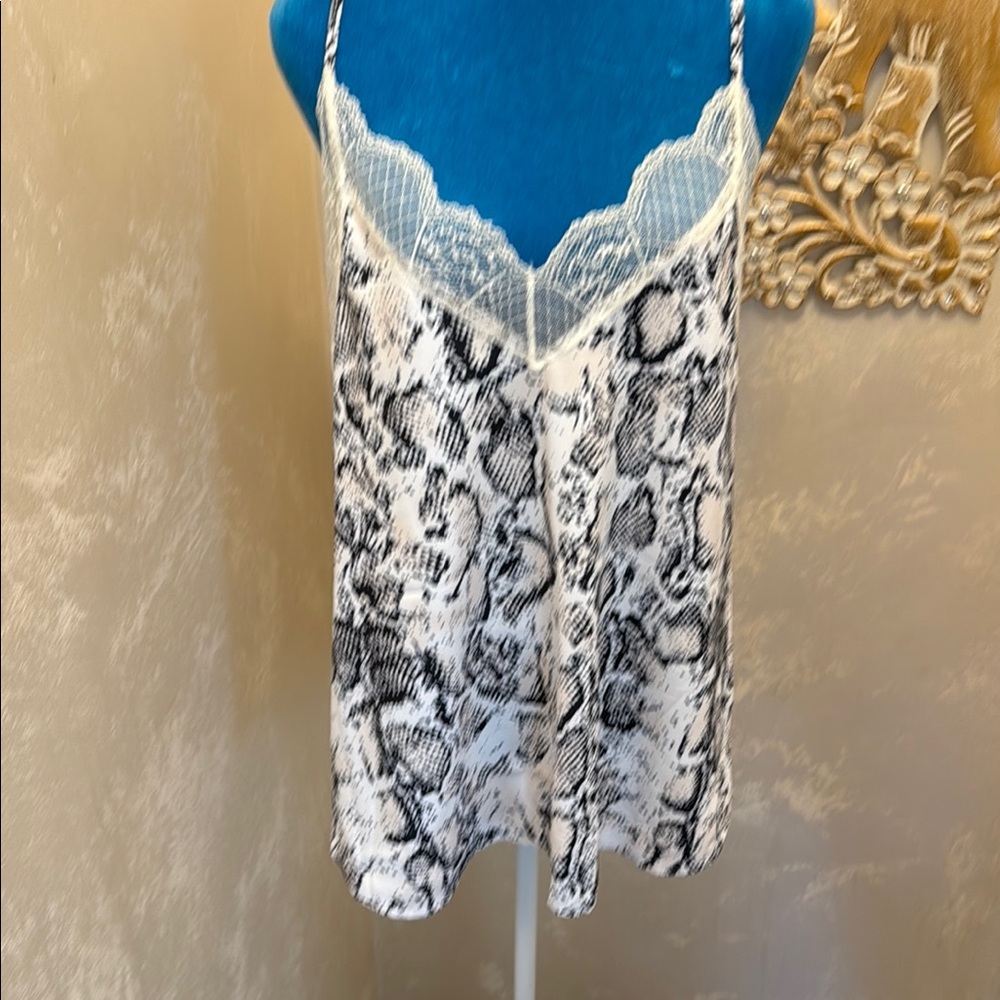Black and White Lace Trim Cami